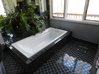 Bath Remodeling with black tile