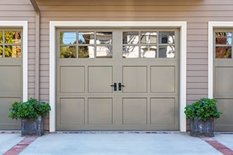 Close-up of Garage Door after addition