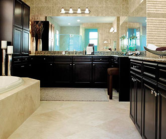 Sarsaparilla Cabinets in Traditional Bathroom Addition